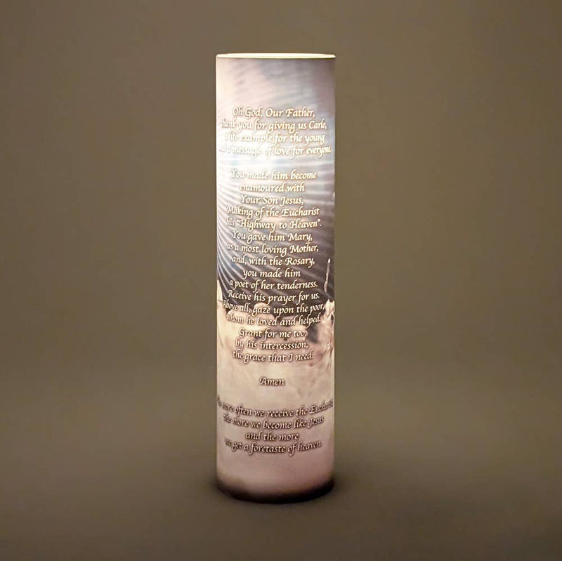 St Carlo Acutis Prayer Candle 2 3/8 by 8 inch