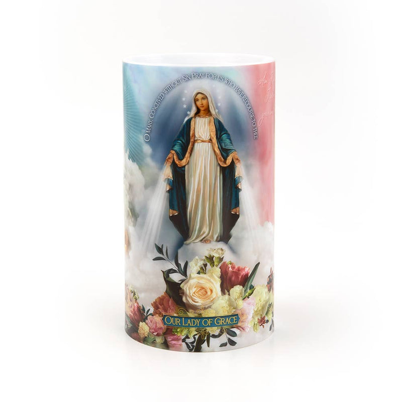 Three Visions of Our Lady Prayer Candle 4 by 7 inch