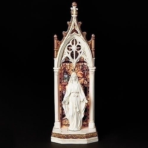 11.75"H LED Our Lady of Grace Arch Window Figure - Treasured Accents