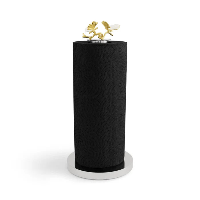 Butterfly Ginkgo Gold Paper Towel Holder