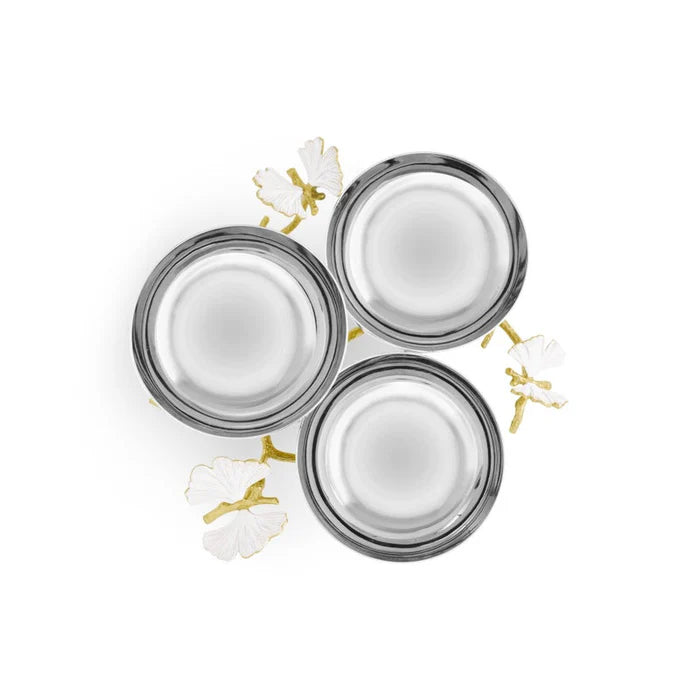 Butterfly Gingko Gold Triple Bowl