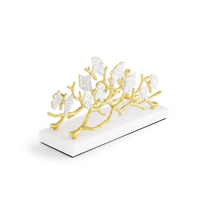 Butterfly Gingko Gold Vertical Napkin Holder