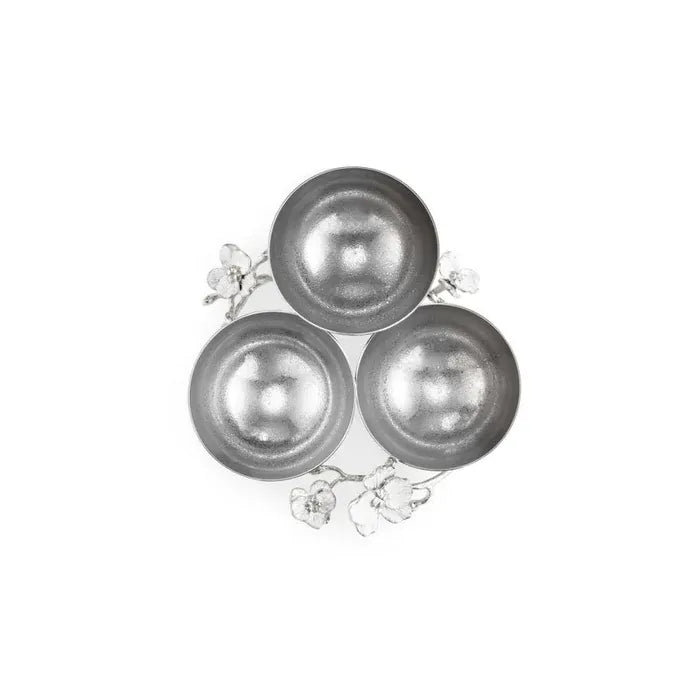 Michael Aram Serving Accessories Michael Aram Silver Orchid Triple Bowl