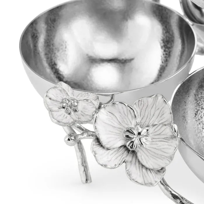 Michael Aram Serving Accessories Michael Aram Silver Orchid Triple Bowl