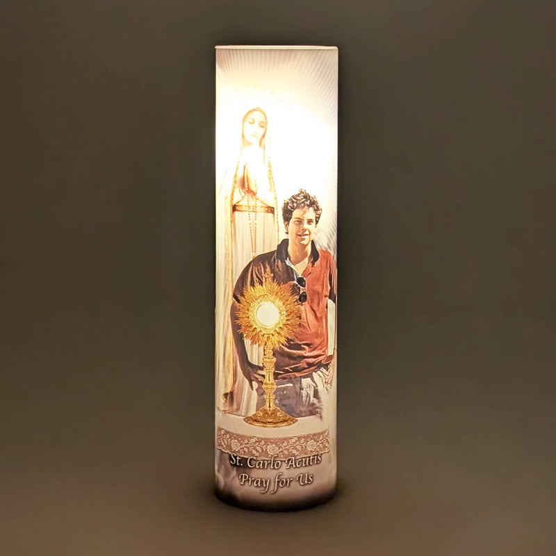 St Carlo Acutis Prayer Candle 2 3/8 by 8 inch