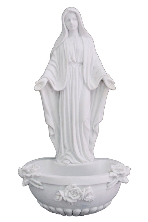 Goldscheider of Vienna Lady of Grace Font Stands/Hangs in White 7.5"