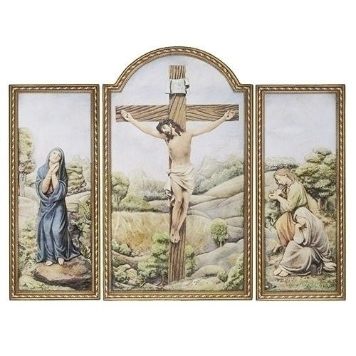 20"H Crucifixion Triptych Panel - Treasured Accents
