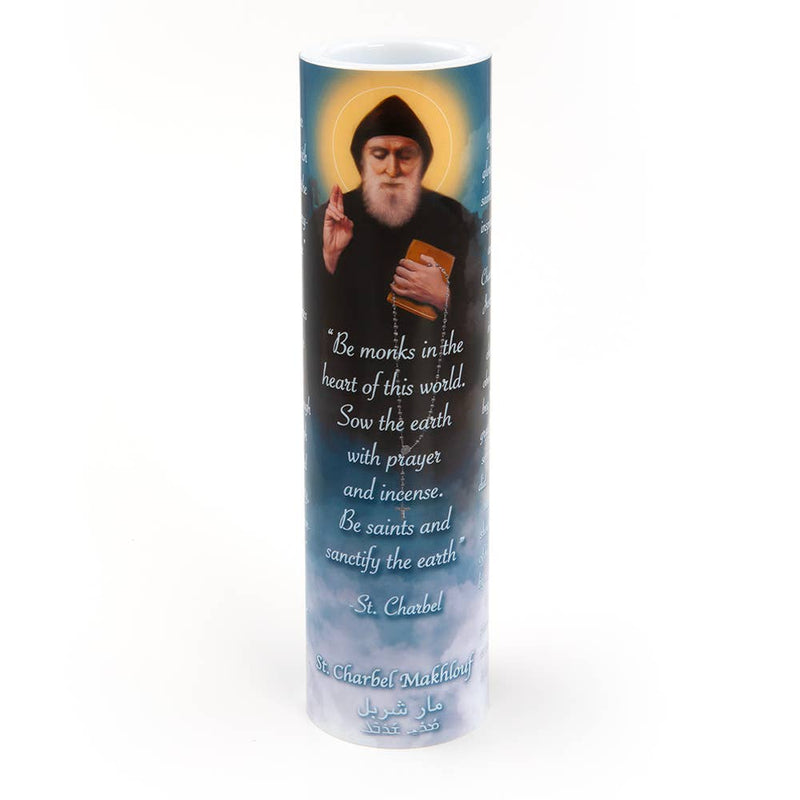 St Charbel Prayer Candle 2 3/8 by 8 inch