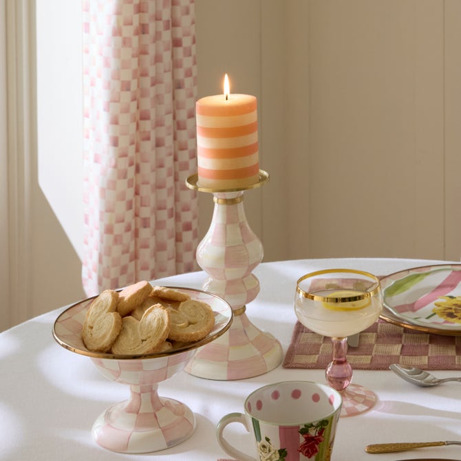 Pink Hearts 4" Pillar Candle