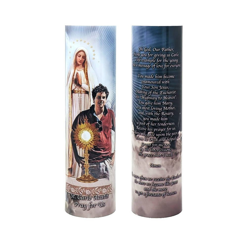 St Carlo Acutis Prayer Candle 2 3/8 by 8 inch
