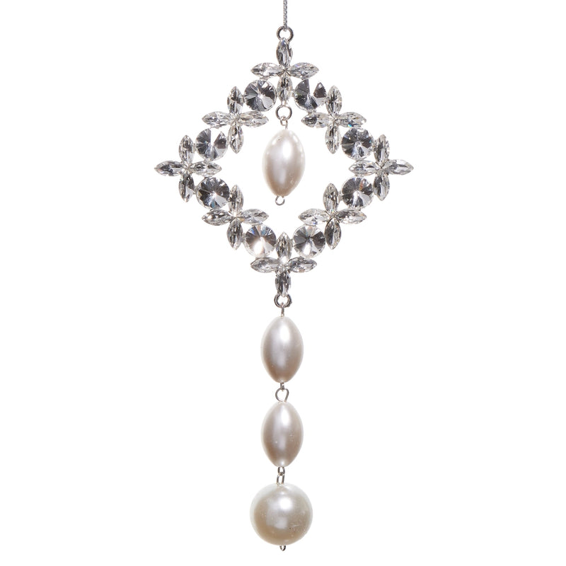 6" Jewel And Pearl Ornament