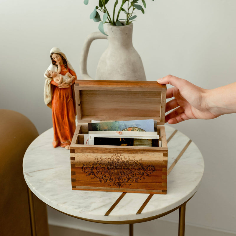 Wooden Prayer Card Box