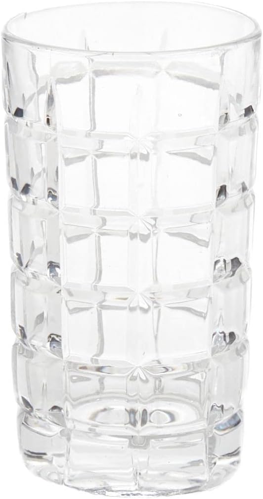 Tableau Cross Hatch Tall Beverage Glass Barware