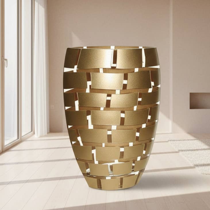 Gold Wall 12" Crystal Vase
