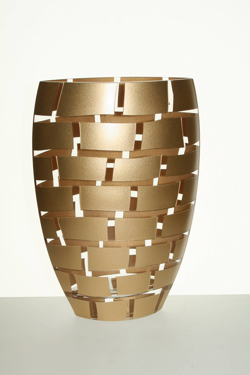 Gold Wall 12" Crystal Vase