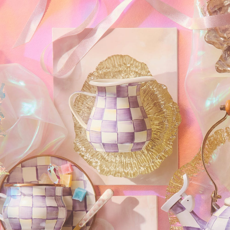 Mackenzie-Childs Violet Check Creamer