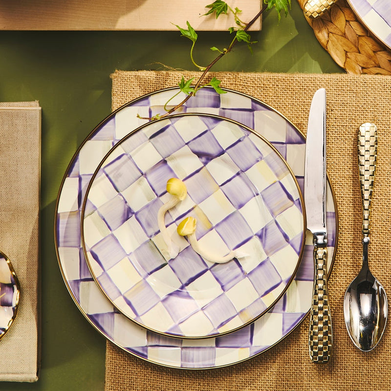 Mackenzie-Childs Violet Check Salad/Dessert Plate