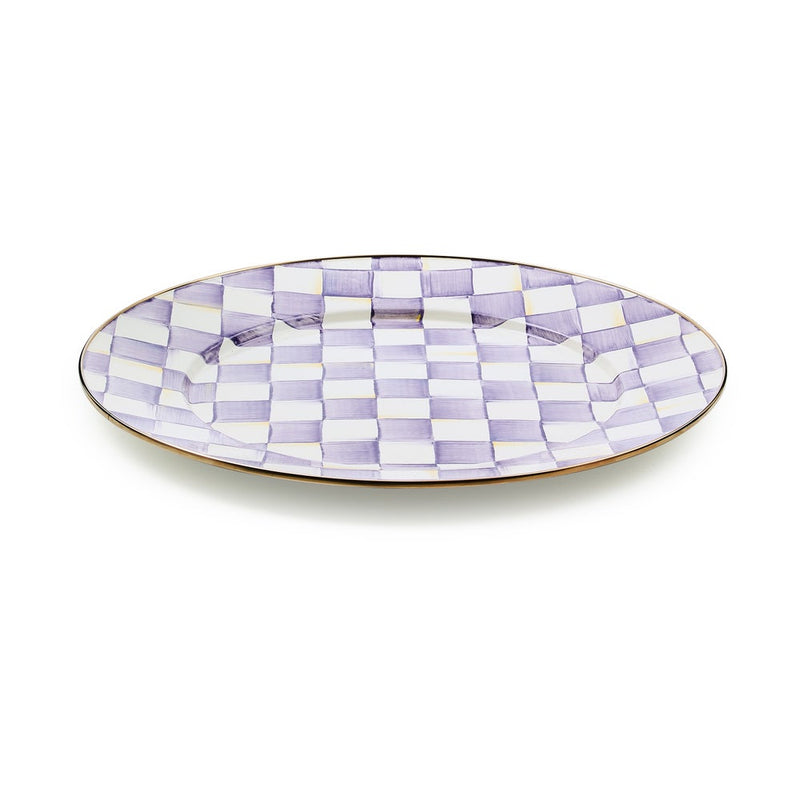 Mackenzie-Childs Violet Check Serving Platter