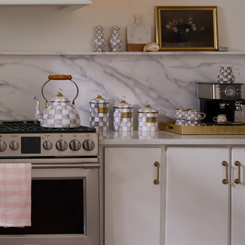 Mackenzie-Childs Violet Check Medium Canister