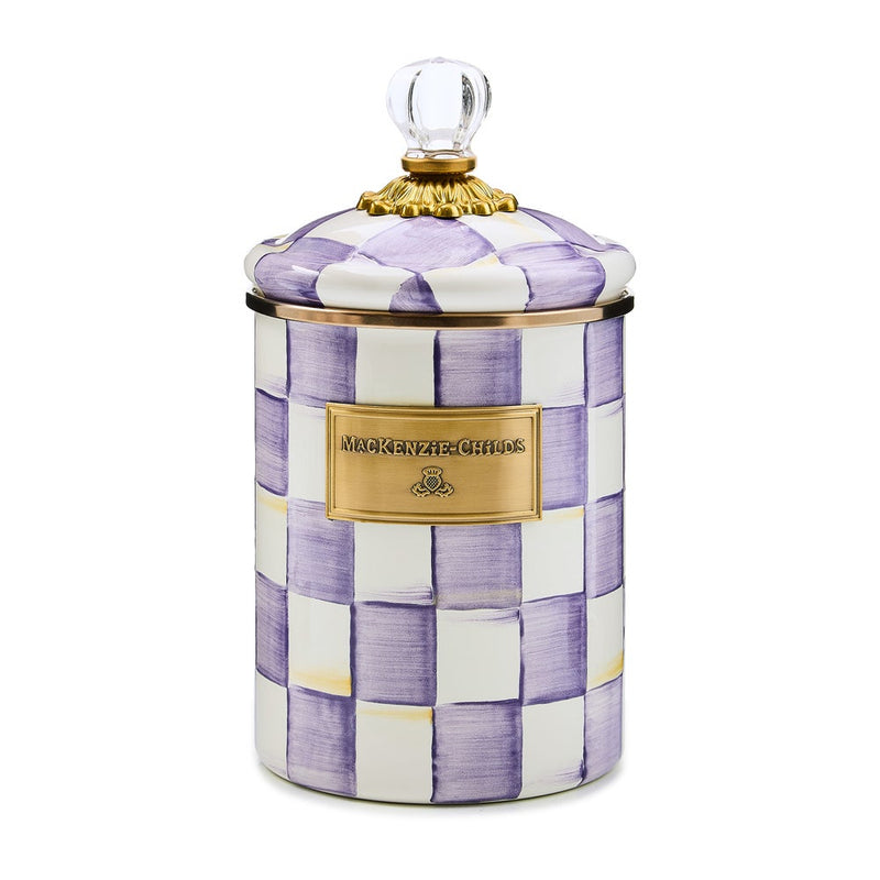 Mackenzie-Childs Violet Check Medium Canister