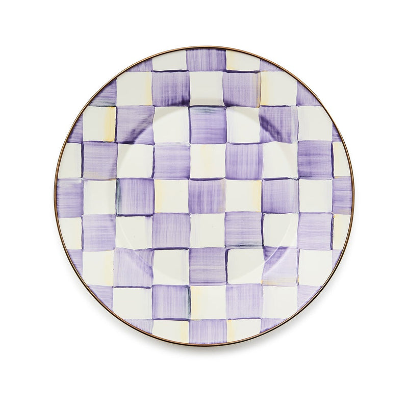 Mackenzie-Childs Violet Check Dinner Plate