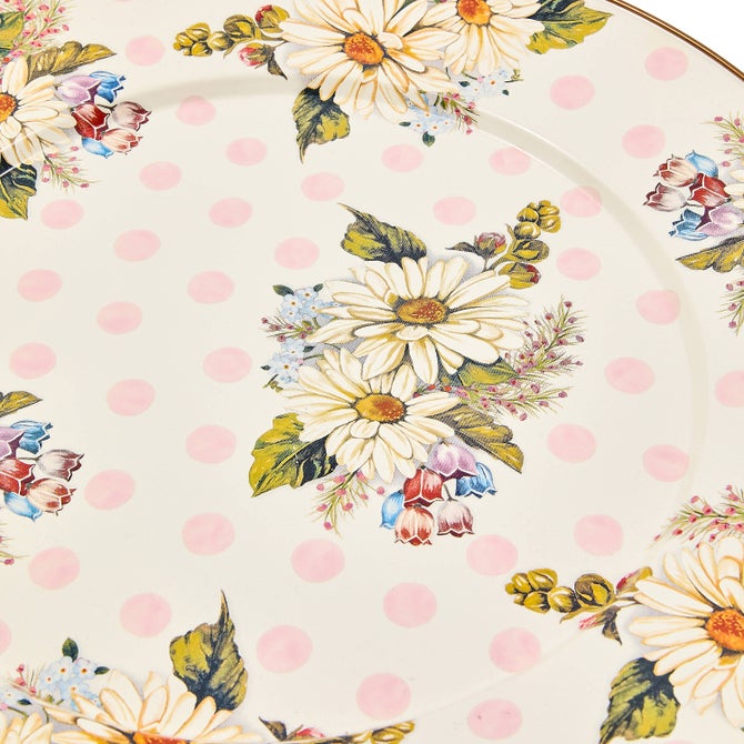 Wildflowers Pink Large Pedestal Platter