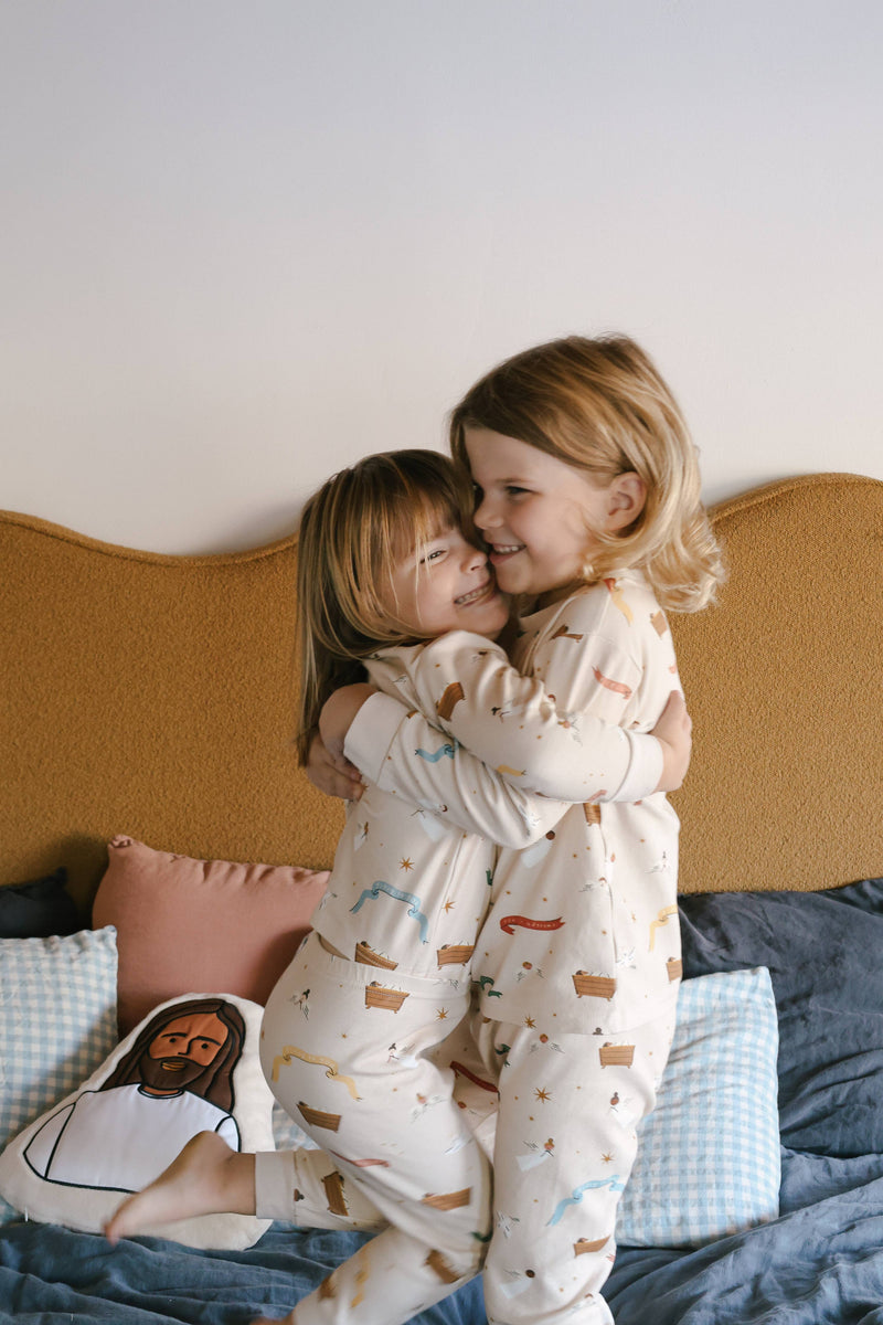 Kids Baby Jesus Christmas Long John Pajamas: 6-7