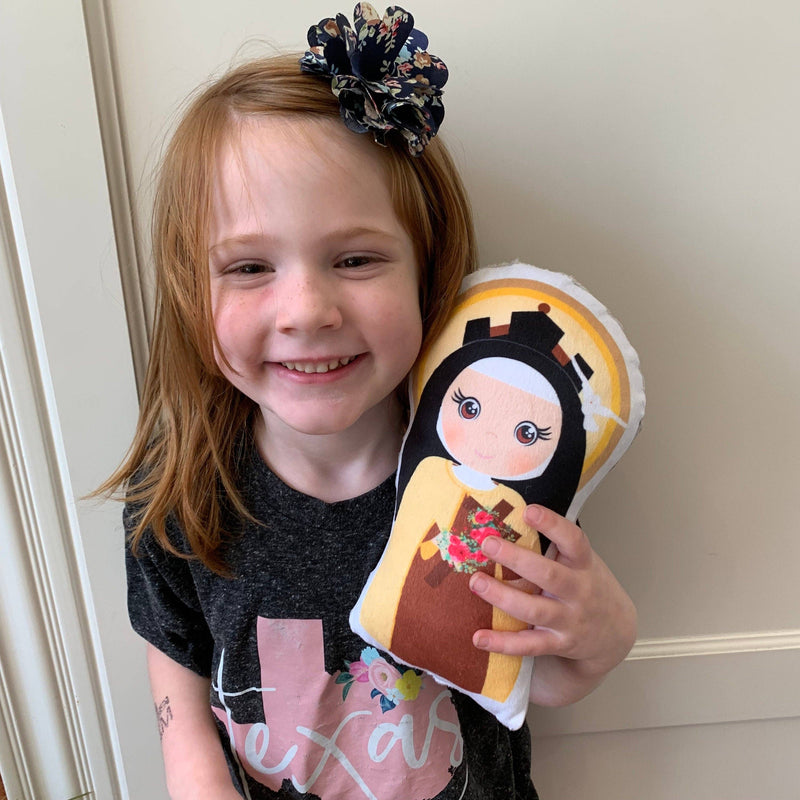 St. Therese of Lisieux Stuffed Saint Doll. Saint Gift. Easter Gift. Baptism. Catholic Baby Gift. Saint Therese Gift. St. Therese Doll.: Ships 1 week