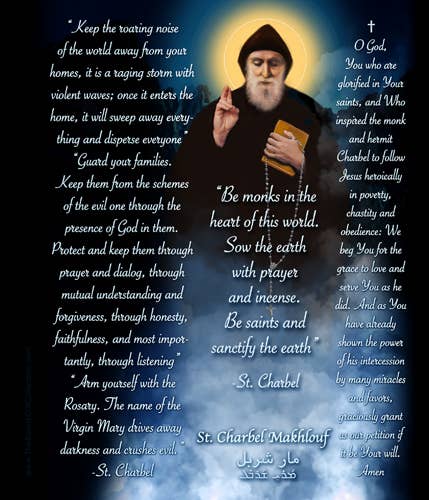 St Charbel Prayer Candle 2 3/8 by 8 inch
