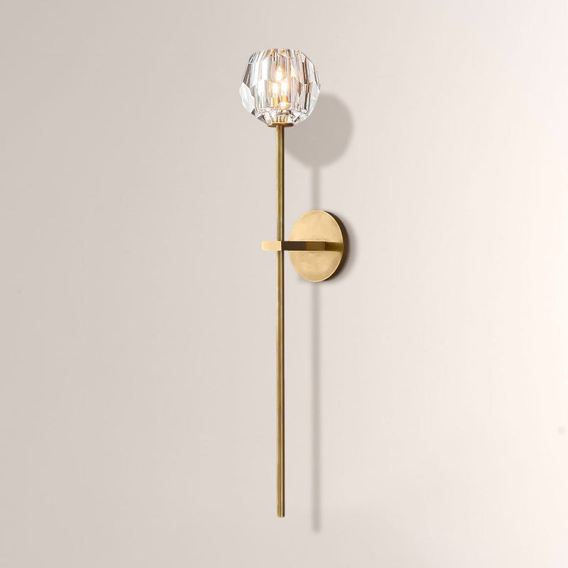 Luxury Crystal Wall Sconce Brass Bedroom Vanity Light