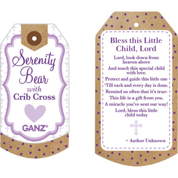 Serenity Bear with Crib Cross - Blue