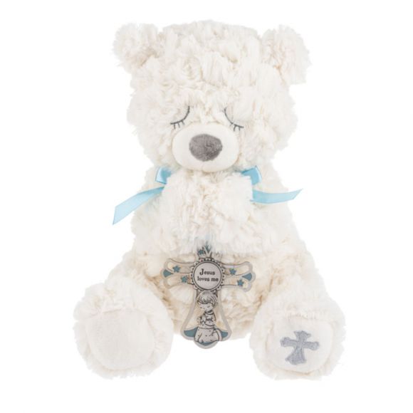 Serenity Bear with Crib Cross - Blue