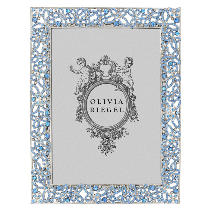 Silver Papillon with Lt Sapphire Crystals 5" x 7" Frame