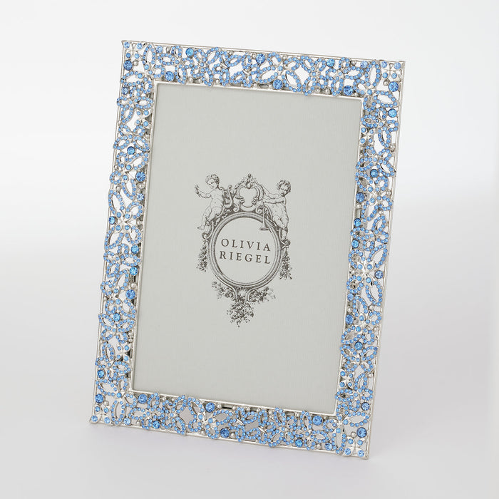 Silver Papillon with Lt Sapphire Crystals 5" x 7" Frame