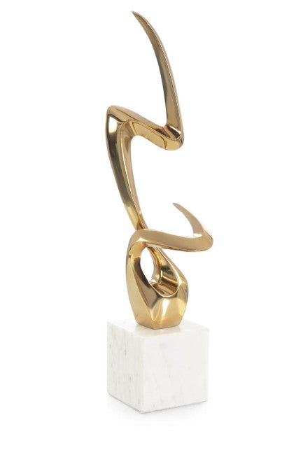 Flow State Sculpture on Marble I, Brass