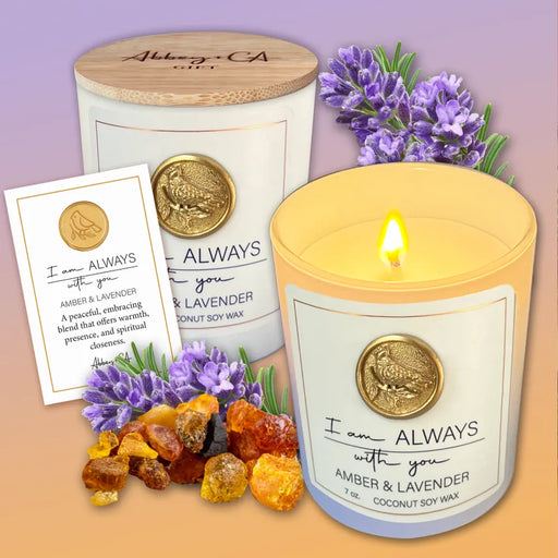 Abbey + CA Gift Candles Always with You Amber & Lavendar