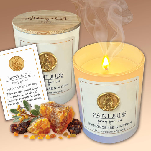 Abbey + CA Gift Saint Scentspirations Candles: Saint Jude - Frankincense & Myrrh