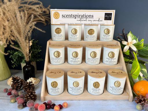 Abbey + CA Gift Saint Scentspirations Candles: Saint Peregrine - Sea Salt & Driftwood