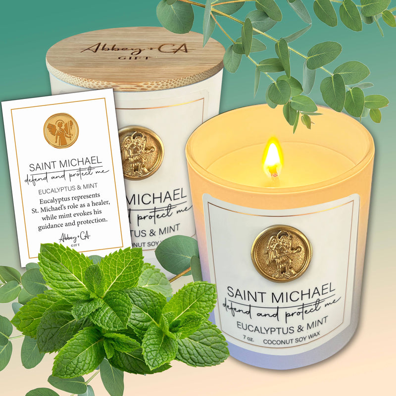 Abbey + CA Gift Saint Scentspirations Candles: Saint Peregrine - Sea Salt & Driftwood