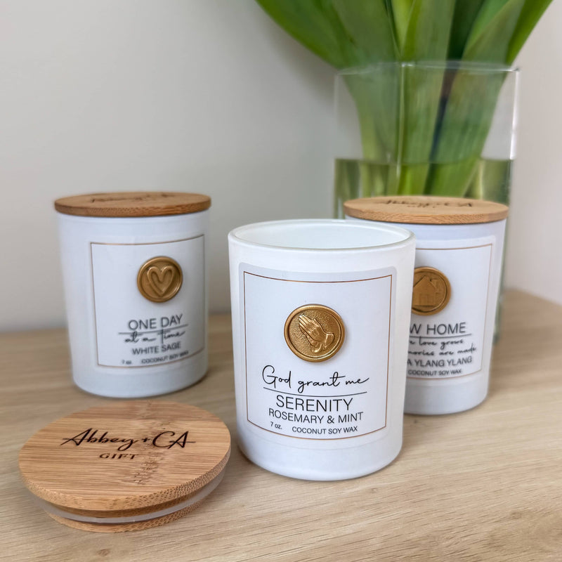Abbey + CA Gift Scentspirations Candles: With God - Frankincense & Vanilla Monk Fruit