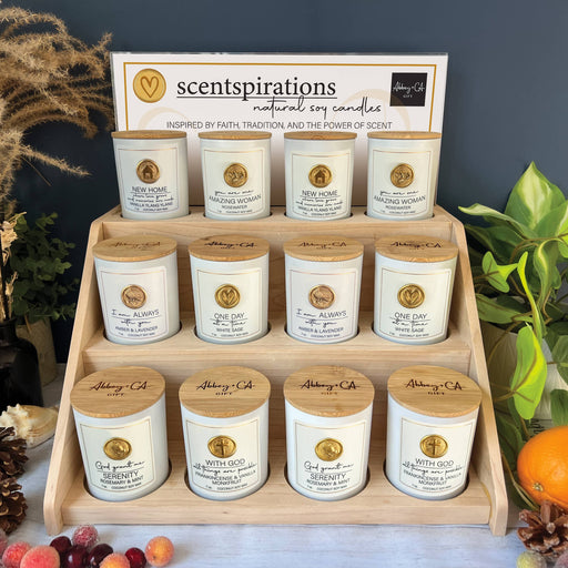 Abbey + CA Gift Scentspirations Candles: With God - Frankincense & Vanilla Monk Fruit