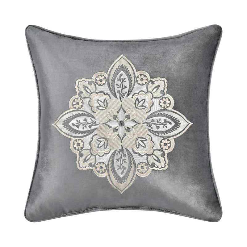 Annabelle 18" Square Embellished Decorative Throw Pillow
