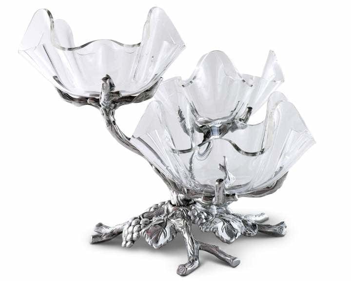 Arthur Court Bowls Acrylic Bowls 3 tier Stand Grape