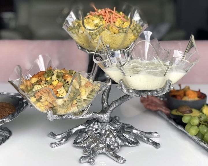Arthur Court Bowls Acrylic Bowls 3 tier Stand Grape