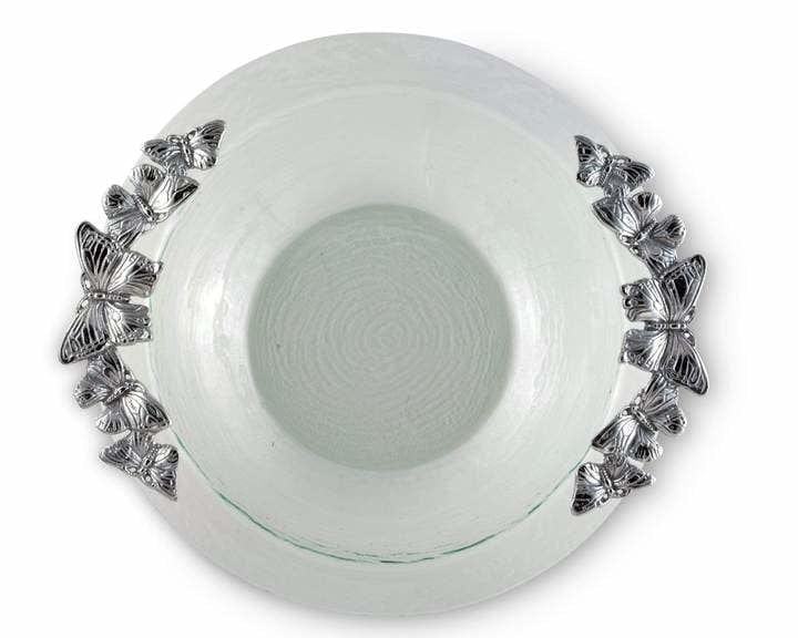 Arthur Court Bowls Butterfly Glass Salad Bowl