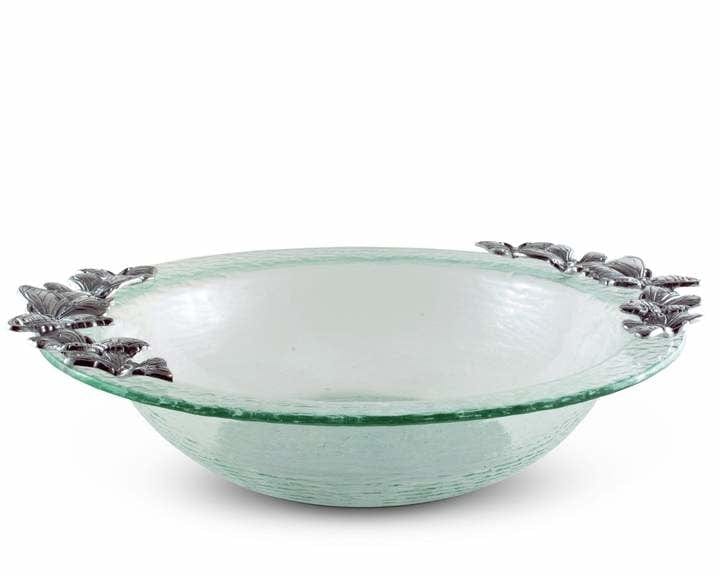 Arthur Court Bowls Butterfly Glass Salad Bowl
