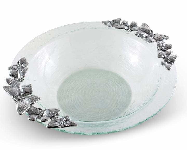 Arthur Court Bowls Butterfly Glass Salad Bowl
