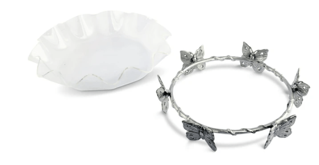 Arthur Court Bowls BUTTERFLY STAND ACRYLIC BOWL 16