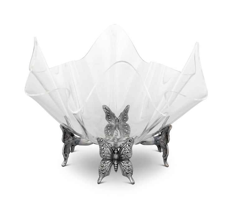 Arthur Court Bowls Butterfly stand w/14" Acrylic Bowl