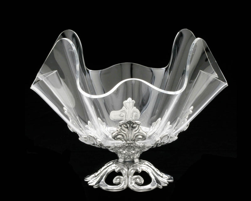 Arthur Court Bowls Fleur de Lis Stand 11" Acrylic Bowl